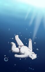 2021 anthro belly bulge clothing hi_res male male_focus male_only mammal navel nipples overweight polar_bear solo solo_male underwater underwear ursid ursine water white_body xxxyamayidaqi