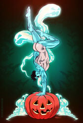 abs ass big_butt butt class_comics ghostboy_(class_comics) halloween male male_only muscular_male nipples patrick_fillion pecs peter_goldman pumpkin solo solo_male superhero teasing