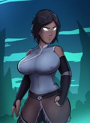 1girls 5_fingers alternate_breast_size avatar_legends avatar_state bare_shoulders big_breasts big_hips big_thighs breasts caiman2 clenched_hand clothing covered_nipples dark-skinned_female dark_skin emmabrave erect_nipples erect_nipples_under_clothes female female_focus female_only glowing glowing_eyes hips hourglass_figure huge_breasts huge_hips huge_thighs human human_only humanoid korra large_breasts nipple_bulge no_pupils solo solo_female straight_hair the_avatar the_legend_of_korra thick thick_thighs thighs thunder_thighs water_tribe white_eyes wide_hips