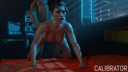 3d athletic athletic_female black_hair busty calibrator cd_projekt_red cyberpunk_2077 female female_focus hourglass_figure long_hair male nude nude_female nudity panam_palmer tagme wide_hips