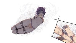 1girls alternate_costume bernadetta_von_varley bikini bondage bound breasts drowning femsub fire_emblem fire_emblem:_three_houses from_below looking_down nintendo purple_eyes purple_hair rou271 rou_(rou22) short_hair small_breasts solo swimsuit underwater yellow_bikini yellow_swimsuit