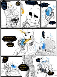 blush brothers comic comic_page gay incest lightsaber_dick male papyrus sans soul soul_licking supermuuh undertale yaoi