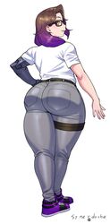 ass commission glasses huge_ass jeans original solo synecdoche thick_thighs two_tone_hair wide_hips