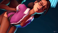 1boy 1boy1girl 1girls 3d animated bouncing_breasts breasts cheating cleavage edit female female_focus from_behind glasses isj819 large_ass loop miss_pauling mp4 sex sound source_filmmaker spy_(team_fortress_2) team_fortress_2 video