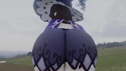 1girls 3d animated ass ass_focus ass_shake bike_shorts brown_hair female female_only from_behind genshin_impact hat huge_ass jiggle kishi lisa_(genshin_impact) long_hair mp4 no_sound short_shorts shorts skin_tight solo thighhighs twerking video