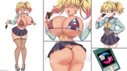 1girls abridged-satoko ass ass_expansion before_and_after bimbo bimbofication breast_expansion breasts female gyaru huge_ass huge_breasts rebecca_hawkins rebecca_hopkins shounen_jump solo solo_female thick_thighs transformation wide_hips yu-gi-oh!