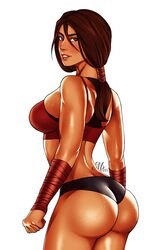 ass big_ass brazilian brazilian_female caveira_(rainbow_six) dark-skinned_female female msmelodine muscular_female rainbow_six rainbow_six_siege solo solo_focus sweat tom_clancy ubisoft