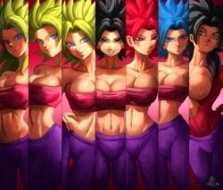 1girls bare_breasts big_breasts black_hair blue_eyes blue_hair breasts caulifla cleavage dragon_ball dragon_ball_gt dragon_ball_super elitenappa female female_only female_saiyan fit fit_female fur hi_res highres no_nipples red_eyes red_fur red_hair saiyan super_form super_saiyan super_saiyan_2 super_saiyan_3 super_saiyan_4 super_saiyan_blue super_saiyan_god tail tight_pants yellow_eyes yellow_hair