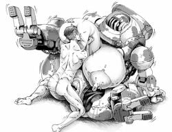 1boy 1girls bessie_(fallout) breast_sucking breastfeeding breastfeeding_during_sex double_deck erect_nipples fallout fallout_76 grabbing_breasts huge_breasts human human_on_robot human_penetrating large_breasts larger_female male/female robot robot_girl size_difference small_dom_big_sub smaller_male straight vaginal_penetration