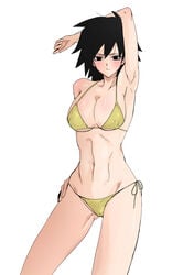 big_breasts bikini dragon_ball dragon_ball_super gine kuso21 milf mother swimsuit tagme white_background