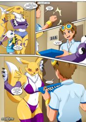 bbmbbf bra comic digihentai digimon digimon_(species) digimon_adventure digimon_tamers dirty_gamers female gatomon palcomix renamon takato_matsuki underwear