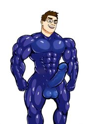 1boy abs bara biceps erect_penis erection fgdfgdfgd gay goo living_suit male male_only marvel muscle_growth muscles muscular muscular_male original_character penis slime solo straight_hair suit symbiote transformation venom venom_(marvel)