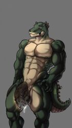 absurd_res alligator alligatorid animal_genitalia animal_penis ankhbear ankhwav anthro ass athletic barazoku big_butt big_pecs bodily_fluids breath bulge clothed clothing clothing_aside crocodilian cum cum_drip cum_dripping_from_penis detailed_bulge dripping equine_penis erect_nipples genital_fluids genital_outline genitals green_body grey_background half-closed_eyes half-erect hi_res horn humanoid jewelry leaking_precum looking_at_viewer looking_pleasured male male/male muscular muscular_anthro narrowed_eyes nipples pecs penis piercing precum precum_drip reptile scalie shirtless simple_background solo solo_focus standing teeth_showing topless towel underwear underwear_aside vein veiny_penis wet yellow_eyes