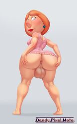 1futa anus ass back back_view balls big_ass big_balls bottomless clothed clothing dandypixelmoto family_guy futa_only futa_sans_pussy futanari human light-skinned_futanari light_skin lois_griffin looking_back pale_skin partially_clothed presenting presenting_anus presenting_hindquarters solo standing taint testicles