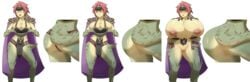 armor ass_expansion big_breasts breast_expansion dragon_girl expansion_sequence granberia hyper_breasts mon-musu_quest! monster_girl monster_girl_quest red_hair