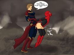 1boy 1futa age_difference anal artist_request avengers avengers:_endgame balls captain_marvel carol_danvers clothed clothed_sex clothing cum cum_while_penetrated cumshot dialogue duo ejaculation fucked_from_behind fucked_silly futa_is_bigger futa_on_male futadom futanari hands-free handsfree_ejaculation human larger_futanari light-skinned_futanari light-skinned_male light_skin male male_penetrated male_rape_victim malesub marvel marvel_cinematic_universe mature mature_female milf mostly_clothed orgasm penis peter_parker prison_guard_position sex short_hair size_difference smaller_male source_request spider-man spider-man_(series) standing straight_hair text voluptuous whimp you_got_something_for_me?