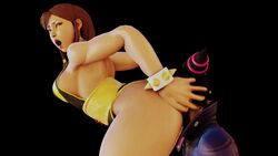 2girls 3d alternate_costume alternate_hairstyle animated chun-li chun-li_(battle_ouffit_sfv) cunnilingus_through_clothes female female/female female_only juri_han kishi street_fighter tagme video yuri