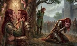 ai_generated ai_video aribeth_de_tylmarande armored_female audio brown_hair castle crying elf elf_costume execution fenthick_moss flower indoors kissing loop music neverwinter_nights outdoors romantic siergiej313131 tagme tears video