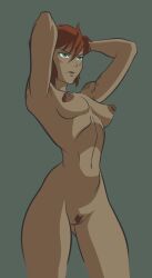 1girls aquagirl aquaman_(series) armpits arms_up atlantean belly_button big_nipples breasts brown_skin brown_skinned_female completely_nude completely_nude_female dc dc_comics female female_only freckles freckles_on_face freckles_on_shoulders ginger ginger_female ginger_hair hips hourglass_figure hourglass_figured_female justice_league:_the_flashpoint_paradox medium_breasts navel nipples nude nude_female orange_hair pose pubic_hair pubic_tuft pussy skinny skinny_female solo solo_female spots spotted_markings stuff18over thin thin_female thin_waist tiny_waist tula_(dc)
