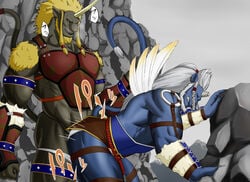 biran final_fantasy final_fantasy_x gay kimahri male male_only ronso tagme tail tail_grab yaoi