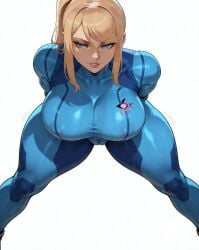 ai_generated ai_generated_image ai_slop arrogant arrogant_female before_recording before_sex blonde_female blonde_hair bodysuit bondage_gear bounty_hunter confident high_heels huge_breasts interview movie_star nipples nipples_visible nipples_visible_through_clothing perfect_body perfect_legs preparation preparing samus_aran simple_background skintight skintight_bodysuit smug smug_expression smug_face smug_grin white_background wide_hips wide_legs wide_thighs zero_suit_samus gigantic_ass gigantic_thighs gigantic_butt trembling frontview