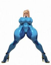 ai_generated ai_generated_image ai_slop arrogant arrogant_female before_recording before_sex blonde_female blonde_hair bodysuit bondage_gear bounty_hunter confident high_heels huge_breasts interview movie_star nipples nipples_visible nipples_visible_through_clothing perfect_body perfect_legs preparation preparing samus_aran simple_background skintight skintight_bodysuit smug smug_expression smug_face smug_grin white_background wide_hips wide_legs wide_thighs zero_suit_samus gigantic_ass gigantic_thighs gigantic_butt trembling frontview