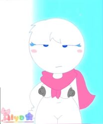 almost_chubby ayla big_nipples blue_eyes breasts chubby_legs digital_drawing_(artwork) edit edited gray_nipples kit_community munchykirby1 no_furry original_character pink_scarf serious_face simple_background tagme tiktok tiktoker turkey turkish vagina white_body white_hair