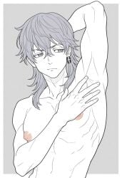 1boy 1male ai_generated bara big_penis bottom_pov civitai enticing gay gay_male illustrious_(stable_diffusion) implied_sex male male_focus male_only male_prey nude queer stable_diffusion sweat sweating tied_up tokyo_revengers yaoi black_and_white showing_off jerking jerkingoff one_arm_up arms_behind_head smirking_at_viewer smirking smirk tongue_out mitsuya_takashi takashi_mitsuya