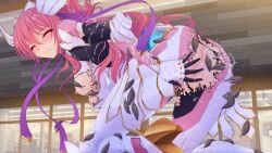 1girl anal anal_object_insertion armor ass blush bodysuit breasts broken_armor censored clenched_teeth closed_eyes cum en_ciel_rena en_ciel_rena_(aegis) game_cg gauntlets gloves hair_ornament hair_ribbon kneeling kourin_tenshi_en_ciel_rena large_breasts large_variant_set long_hair magical_girl nipples non-web_source object_insertion official_art parted_lips pink_hair purple_ribbon pussy_juice ribbon saitou_natsuki self-datamine slug solo suhamaya teeth tomoe_rena torn_bodysuit torn_clothes vaginal variant_set