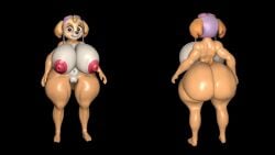16:9 3d_(artwork) aged_up anthro areola aviator_cap big_breasts big_butt bird_dog breasts bubble_butt butt canid canine canis cocker_spaniel digital_media_(artwork) domestic_dog female fur happy hunting_dog looking_at_viewer mammal multicolored_body multicolored_fur multicolored_skin nickelodeon paw_patrol pink_eyes short_tail skye_(paw_patrol) smile smiling_at_viewer solo somestrangemutt spaniel tail teeth two_tone_body two_tone_fur two_tone_skin widescreen yellow_body yellow_fur yellow_skin