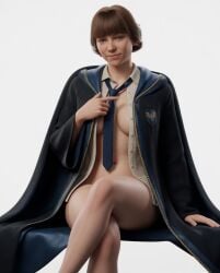 3d hogwarts hogwarts_legacy original_character ravenclaw sexy short_hair teasing