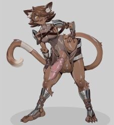 absurd_res animal_genitalia animal_humanoid animal_penis anthro cat_humanoid clothed clothing faylonsito felid felid_humanoid feline feline_genitalia feline_humanoid feline_penis genitals herm hi_res humanoid intersex leotard mammal mammal_humanoid partial_nudity penis rogue scratch sheath smug smug_face solo