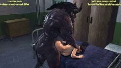 3d animated belly_bulge dead_or_alive_5 huge_cock interspecies minotaur monster monster_on_female rrostek sound sound_effects source_filmmaker stomach_bulge tagme video