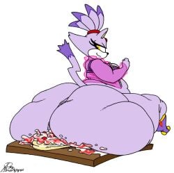xanderdwulfe blaze_the_cat cake birthday birthday_cake 1girls female_only female female_focus purple_hair anthro furry cat feline feline_humanoid mobian_(species) sega sonic_the_hedgehog_(series) sonic_(series) thighs thick_thighs hips wide_hips hyper hyper_ass large_ass ass breasts bottomless bottomless_female stomach fat belly weight_gain chubby chubby_female jewel_on_forehead looking_back bra jacket transparent_clothing translucent_clothing socks sitting_on_cake sitting cake_sitting yellow_eyes
