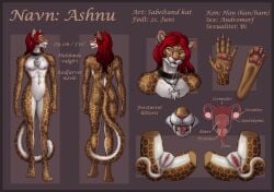 2021 4_toes 5_fingers anthro anus ashnu_(ashnurazg) balls big_clitoris bladder brown_body brown_fur chest_tuft clitoral_hood_piercing clitoris clitoris_piercing collar countershading cuntboy cuntboy_focus cuntboy_only ear_piercing enlarged_clitoris epididymis fangs feet felid fingers fur genital_piercing genitals hair herm hermaphrodite hi_res himeragoldtail inner_ear_fluff internal internal_balls intersex long_hair long_tail looking_at_viewer machairodontine male mammal mjolnir model_sheet multi_genitalia multicolored_body multicolored_fur navel navel_piercing nipples nude orange_eyes organs pawpads pecs piercing pink_nipples pink_nose pink_pawpads presenting presenting_anus presenting_pussy prostate pupils pussy pussy_piercing red_hair simple_background slit_pupils solo solo_focus spots spotted_body spotted_fur testicles text toes toned toned_cuntboy toned_intersex toned_male tongue tongue_out tongue_piercing tuft unusual_anatomy uterus white_body white_fur x-ray_view translated edit third-party_edit danish_text