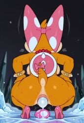 1girls ai_generated anal_egg_laying anthro blue_eyes breasts egg_laying female female_only koopaling large_breasts mario_(series) nintendo pussy reptile scalie super_mario_bros. super_mario_bros._3 super_mario_world wendy_o._koopa