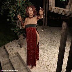 1girls 3d auburn_hair female female female_only mage magic medium_hair pinup red_hair small_breasts solo solo_female tristanqeverett