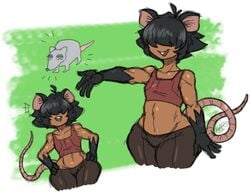 1girls 2020 ambiguous_gender anthro artist_signature bangs black_hair bottomwear cute dark-skinned_female doodle eyes_covered female female_focus flat_chest flat_chested fur furry giant_rat_(jerma985) hair_covering_eyes hair_over_eyes hands_on_hips hips keijo_(little_hareboy) little_hareboy looking_at_viewer looking_away meme mouse mouse_ears mouse_girl mouse_humanoid mouse_tail murid murid_humanoid murine murine_humanoid oc open_mouth original_character petite petite_body rat rat_humanoid rodent rodent_humanoid rodent_teeth short_hair simple_background sketch solo solo_focus tank_top teeth_showing topwear white_background wiggle wiggle_lines