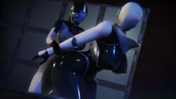 2girls 3d ada-1 animated big_breasts bodysuit breasts bungie crossover destiny_(game) destiny_(video_game) destiny_2 exo from_behind from_behind_position futanari haydee haydee_(game) holding_arms looking_at_viewer no_sound robot robot_girl robot_humanoid robotic_arm shiny shiny_skin sonicfreak thick_thighs thighs video wide_hips