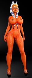 1girls 3d 3d_hentai_beauties ahsoka_tano alien alien_girl areola areolae curvy female high_heels jedi nipples orange_skin platform_heels pussy star_wars the_clone_wars:_season_four togruta vagina voluptuous wide_hips xalas