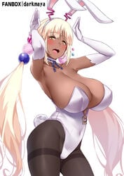 1girls 2021 animal_ears armpits arms_up bangs black_legwear blonde_hair blush breasts bunny_pose bunnysuit choker cleavage covered_navel dark-skinned_female dark_skin darkmaya elbow_gloves eyebrows_visible_through_hair fake_animal_ears fake_tail female female_focus female_only from_side gloves hololive hololive_english hololive_english_-council- huge_breasts leotard long_hair pantyhose planet_hair_ornament playboy_bunny rabbit_ears rabbit_tail ribbon_choker sidelocks solo solo_female solo_focus tail tsukumo_sana twintails very_long_hair virtual_youtuber white_gloves white_leotard yellow_eyes