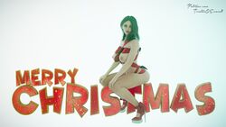 3d christmas english_text female female_only functionally_nude high_heels large_breasts looking_at_viewer nude nude_female pinup solo solo_female tagme tristanqeverett