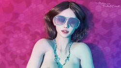 1girls 3d alyssa_ellis_(tristanqeverett) brown_hair female female female_only glasses looking_at_viewer pinup solo solo_female tagme tristanqeverett