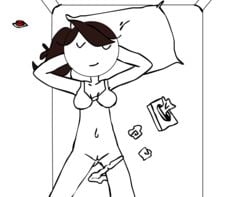 after_masturbation bra color colored female implied_masturbation jaiden jaiden_animations lying masturbation monochrome panties_around_leg pillow ponytail solo tissue tissue_box w.t.dinner white_background youtube youtuber