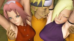 1boy 2girls 3d armpit_cock_sleeve armpit_crease armpit_fetish armpit_lick armpit_licking armpit_tickling armpits danel double female fetish forest in_the_middle ino_yamanaka kink lewdsan male naruto naruto_shippuden penis pink_hair purple_eyes sakura_haruno sweat sweatdrop threesome uzumaki_naruto white_skin yellow_skin