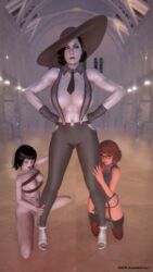 3d 3d_(artwork) 3girls alcina_dimitrescu big_breasts big_nipples bondage breasts capcom crossover female female_only femdom femsub heels hotel_transylvania killerru kneeling lezdom lingerie mavis_dracula multiple_girls multiple_subs naked nipples nude resident_evil resident_evil_8:_village rope rope_bondage scooby-doo slave slavegirl stockings suspenders sweat sweaty vampire velma_dinkley yuri