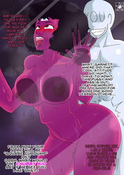 3_eyes ahe_gao alien alien_girl belly_expansion big_ass big_breasts big_butt big_hips big_penis big_thighs blush breasts bulging_belly bulging_stomach cock_hungry completely_nude english_text estella_comics female female_focus fucked_silly garnet_(steven_universe) gem_(species) hourglass_figure huge_ass huge_breasts huge_butt huge_cock huge_hips huge_penis huge_thighs looking_pleasured mannyestella mrestella purple_skin sex_slave steven_universe stomach_bulge text tongue tongue_out wide_hips