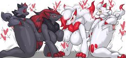 2boys 2girls all_fours ambiguous_penetration anthro big_ass big_breasts big_butt breasts enigi09 female_pokemon female_zoroark femsub furry hisuian_zoroark hisuian_zorua large_breasts male/female male_hisuian_zorua male_pokemon male_pokemon/female_pokemon male_zorua maledom nintendo pokémon_(species) pokemon pokemon_(species) pokemon_bw pokemon_legends:_arceus sex size_difference smaller_male spoken_heart thick_thighs tongue_out zoroark zorua