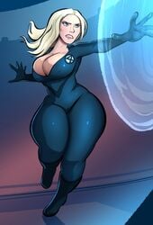 big_ass big_breasts big_butt big_hips big_thighs blonde_hair bodysuit cleavage emmabrave fantastic_four female female_focus female_only hourglass_figure huge_ass huge_breasts huge_butt huge_hips huge_thighs invisible_woman latex marvel solo sue_storm superheroine tight_clothing wide_hips