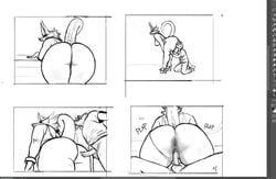 1boy 1girls anthro asshole balls bent_over big_ass big_breasts dubmare female furry jacket jeans male milf monochrome penis plap_(sound) pussy reverse_cowgirl_position sex shirt sligar sligarthetiger sound_effects tagme tail